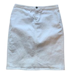 J.PETERMAN womens White Denim Jeans Pencil midi skirt sz 10 prep ivy vintage